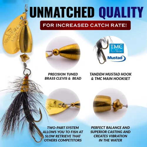 Vista 3 de RoxStar Fly Strikers Proven Nationwide to Out-Fish Any Spinner Hand-Tied in The USA Most Versatile Fishing Spinner Ever! Trout, Bass, Steelhead