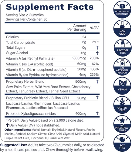Vista 8 de Bloom10 - Gomitas de pecho para mujer, soporte para el busto y salud MAX Formula PLUS 2 veces mil millones de probióticos, 5 veces suplementos