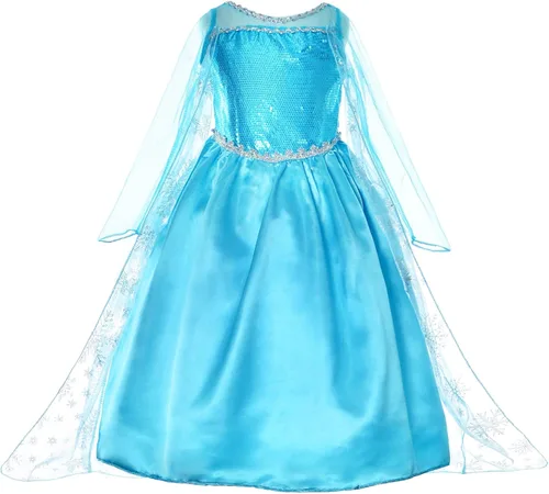 Vista 6 de Princess Dress Up Costumes For Little Girls Birthday Party with Wig,Crown,Mace,Gloves Accessories 3-10 Years