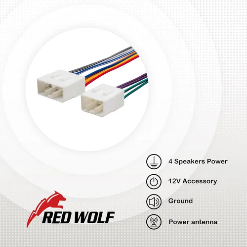 Vista 5 de RED WOLF Arnés de cables de instalación de radio de coche compatible con Mazda 626 Miata MX3 Protege MPV Millinia 1989-2002 conector de enchufe