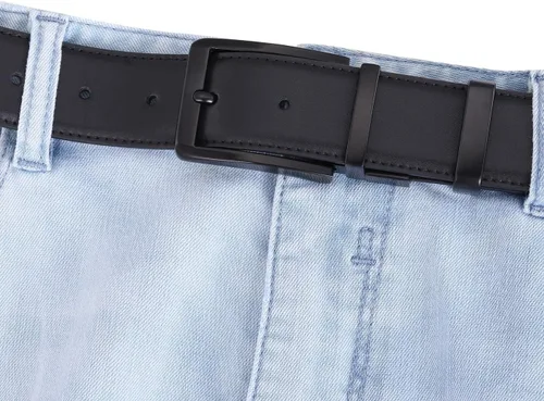 Vista 3 de DJCAIZYY 1 38" (35mm) Belt Buckle Replacement Buckle Reversible Classic Business Buckle Black Silver
