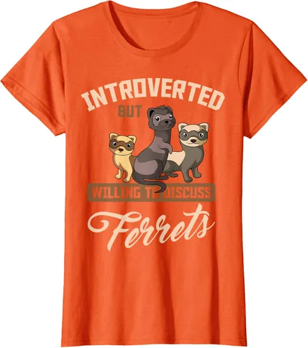 Vista 44 de Camiseta para amantes de los animales de los hurones, Negro, S