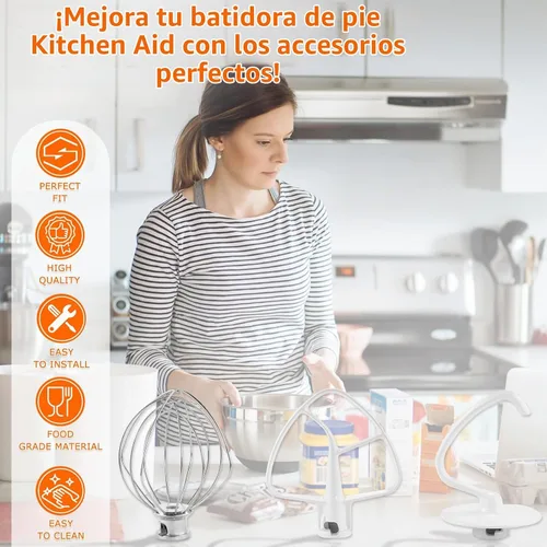 Vista 7 de KitchenAid - Juego de 3 accesorios para batidora de pie inclinable