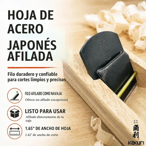 Vista 3 de KAKURI KANNA - Plano de mano japonés de 1.654 in para carpintería, mini cepilladora de mano para biselado y alisado de madera, 5.9 x 2.1 x 1.6