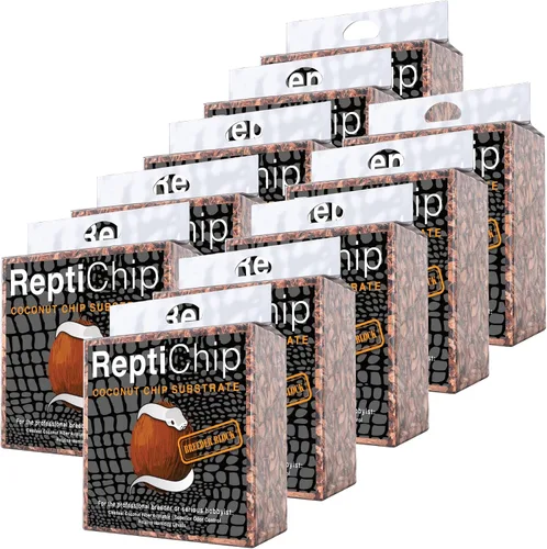 Vista 9 de ReptiChip - Sustrato de reptil con chips de coco de 72 cuartos de galón de capacidad, bloque de cáscara de coco orgánico comprimido para hábitat