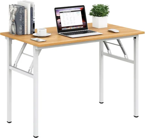 Vista 18 de Need - Escritorio plegable de 31 1/2" sin ensamblaje, mesa pequeña para computadora, escritorio robusto y resistente para espacios pequeños, marco