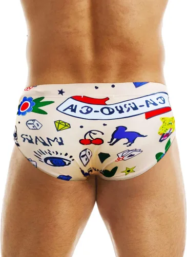 Vista 3 de MIZOK Traje de baño de secado rápido con estampado de moda para hombre con cordón