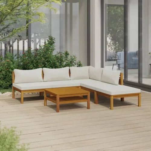 Vista 16 de Juego de 5 piezas para patio con cojín, juego de muebles de sofá, resistente a la intemperie, adecuado para uso en exteriores, requiere montaje Gris