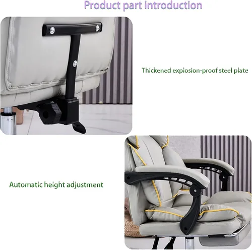 Vista 4 de Silla de oficina, silla de escritorio, silla de computadora, silla de computadora rosa, silla de oficina ergonómica, silla de oficina de cuero