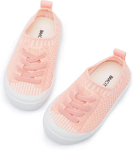 Vista 4 de BMCiTYBM Zapatos para caminar de malla transpirable para bebés, niños y niñas, ligeros, antideslizantes, para primeros pasos, 6, 9, 12, 18, 24 meses