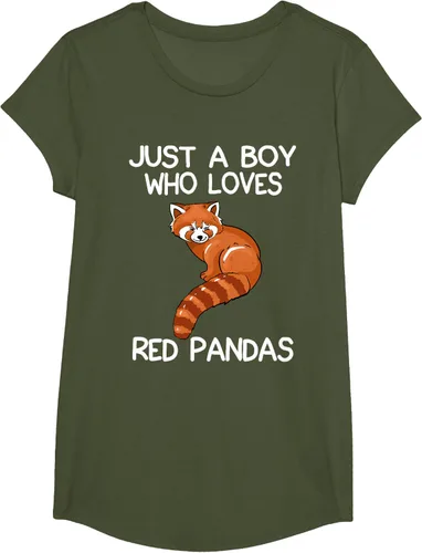 Vista 98 de Just A Boy Who Loves Red Pandas Gift - Camiseta con diseño de panda roja, Negro, S