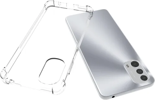 Vista 3 de USTIYA Funda para Motorola Moto E32 4G/E32S Clear TPU Cuatro Esquinas Cubierta Protectora Transparente Suave Funda