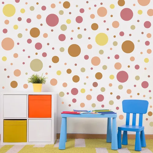 Vista 15 de Calcomanías de pared de lunares coloridos bohemios, calcomanías de pared de arco iris (negro) Peel and Stick,Easily Apply,Removable Dots,Multiple