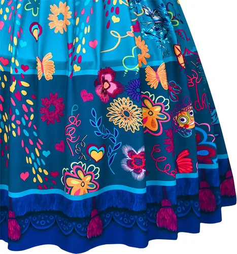 Vista 6 de GZ-LAOPAITOU Encanto Dress for Girls Cosplay Mirabel Princess Costume Birthday Party Halloween Stage Show Party Dress Up