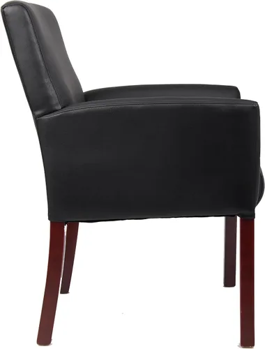 Vista 8 de Boss Office Products Silla de invitados Box Arm con acabado de caoba en negro, 250