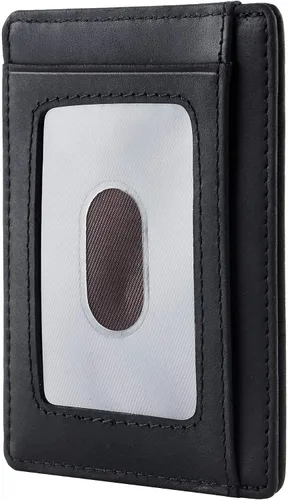 Vista 3 de Travelambo Billetera delgada con bolsillo delantero y clip para el dinero con bloqueo de identificación por radiofrecuencia, talla única
