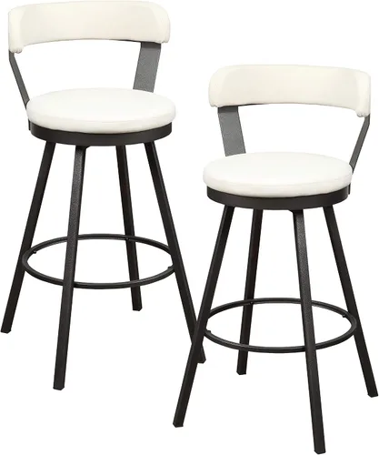 Vista 5 de Lexicon Ruthie - Juego de 2 taburetes de bar giratorios con respaldo, 30.5 pulgadas de altura de asiento de 30.5 pulgadas, sillas de isla de cocina