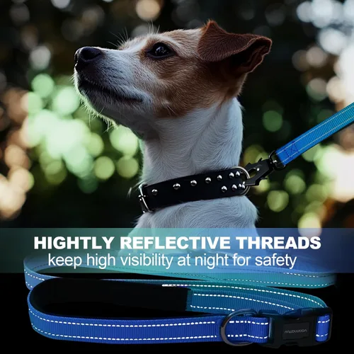 Vista 5 de Correa de perro resistente manos libres con mosquetón de liberación rápida y correa ajustable para correr para perro, para caminar y entrenar