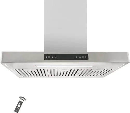 Vista 10 de Vesta Amsterdam - Campana extractora de acero inoxidable de 800 CFM de 36 pulgadas con potente motor, control táctil/gestos, ventilación superior
