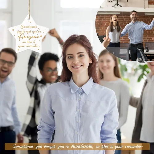 Vista 4 de Sieral 10 Piezas Adornos Navideños de Agradecimiento para Compañeros de Trabajo Regalo de Apreciación para Empleados a Granel Adorno Colgante