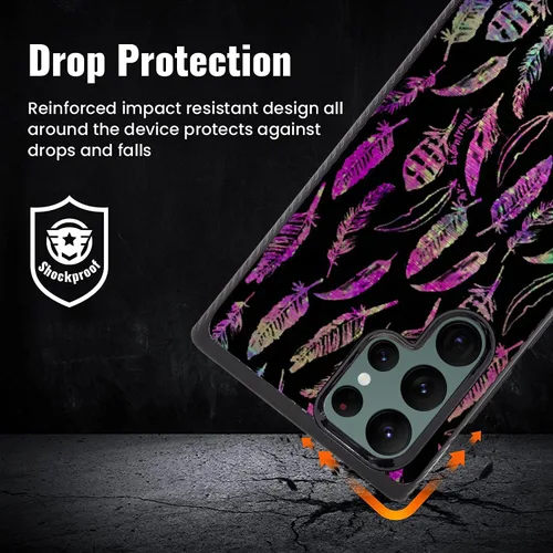 Vista 4 de Cases on Deck CasesOnDeck - Funda ajustable compatible con Samsung Galaxy S22 Ultra / S22 Ultra, armadura cepillada, funda híbrida con agarre