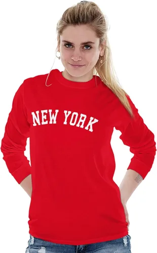 Vista 11 de Nueva York Simple Traditional Classic Camiseta de manga larga para hombre y mujer