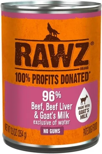 Vista 12 de Rawz Alimento húmedo enlatado con 96% de carne para perros, paquete de 12 / latas de 12.5 oz. (Carne de res/Hígado de res)