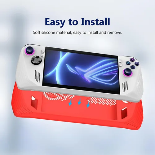 Vista 7 de Funda de silicona compatible con ASUSS ROG Allys Gamings, funda protectora de mano con tapas de botón para accesorios de consola de juegos ROG Allys