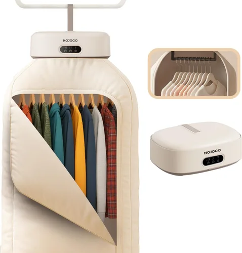 Vista 8 de MOJOCO Portable Clothes Dryer - Mini/Compact Dryer for Apartment, RV, Travel - Small Quiet Fast-Drying Machine with Adjustable Timer & Hassle-Free