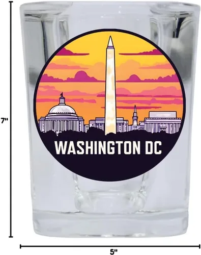 Vista 2 de Washington, D.C. Souvenir - Vaso de chupito cuadrado C de 2.5 onzas