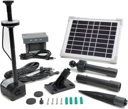 Vista 17 de Kit de bomba de agua solar de 25 W: Bomba de agua de protección DC Dry-Run 370GpH con panel solar de 18V 25W para fuente, estanque de peces