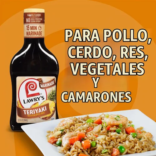 Vista 7 de Lawry's Teriyaki con adobo de jugo de piña, 12 fl oz