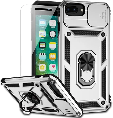 Vista 10 de M MAIKEZI Funda para iPhone 8 Plus, para iPhone 7 Plus, con cubierta para lente de cámara, protector de pantalla HD, protección contra caídas
