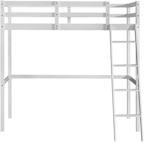Vista 7 de JOYMOR Base de cama alta de madera tamaño individual para niños, jóvenes, adolescentes, adultos, cama individual, no necesita somier, color blanco