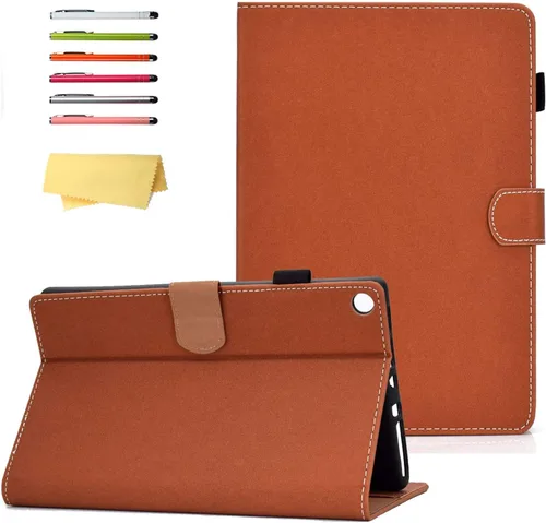 Vista 12 de Funda para Kindle Fire HD 8 de 8ª/7ª/6ª generación (2016/2017/2018) con soporte, soporte para lápices, bolsillos