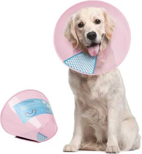 Vista 8 de Supet - Collar de cono para perro ajustable después de la cirugía, collar y cono de recuperación para mascotas cómodo y práctico, para perros