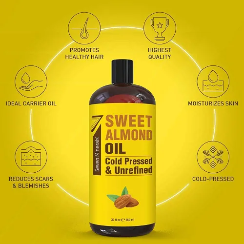Vista 2 de Seven Minerals Aceite puro de almendras dulces y aceite de semilla de uva puro