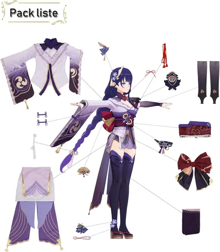 Vista 4 de FCCAM - Disfraz de Beidou para mujer, disfraz de cosplay Genshin Impact Beidou para mujer, disfraz de Halloween