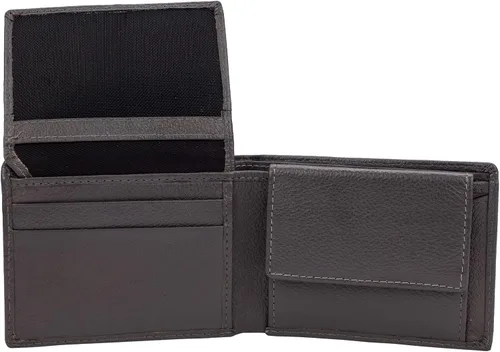 Vista 6 de FINELAER Cartera plegable de cuero para tarjetas de crédito para hombres Gris Moderno