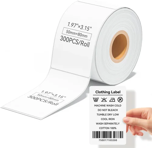 Vista 9 de iDPRT Etiquetas térmicas de dirección postal: 1.18 x 3.54 pulgadas, 2 rollos de 300 unidades, código de barras compatible con iDPRT, Rollo, DYMO