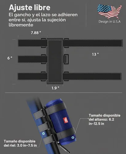Vista 2 de ALIENSX Soporte de altavoz de cuero prémium para carrito de golf