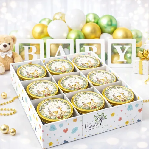 Vista 14 de Majestic Zen Juego de regalo de velas para baby shower, paquete de 9 velas de cera de soja perfumadas neutrales, aroma a polvo fresco para bebé, 30