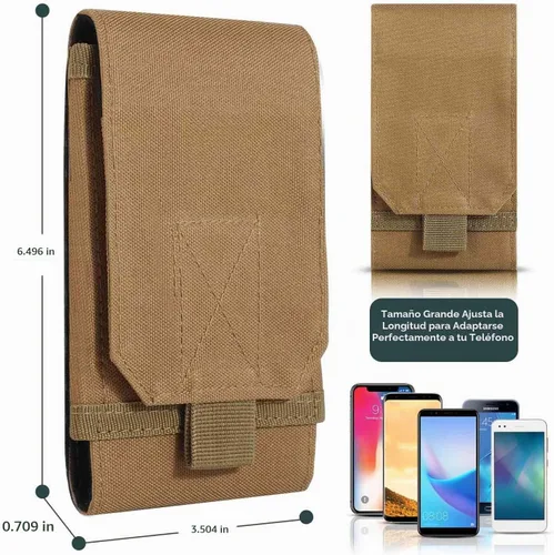 Vista 5 de Funda táctica para cinturón grande, funda de transporte Molle para menos teléfono de 6.5 pulgadas