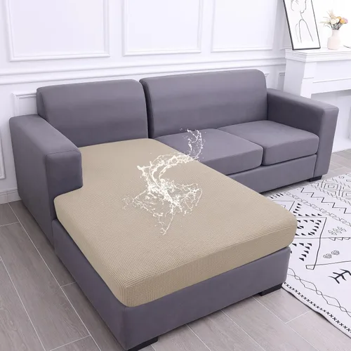 Vista 69 de Fundas impermeables para sofá seccional, fundas de cojín antideslizantes para sofá Ajuste seccional en forma de L, tela jacquard elástica, parte