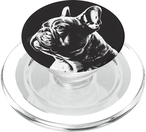 Vista 8 de PopSockets de dibujo francés Bulldog francés intercambiable PopGrip