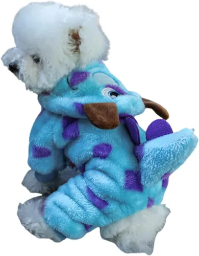 Vista 13 de Sudadera con capucha para perro, pijama de forro polar suave, pantalones de forro polar cálido, traje de Navidad para perros pequeños, disfraz