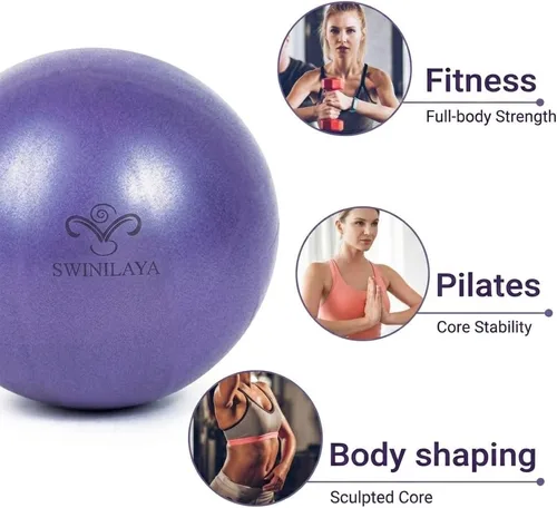 Vista 2 de Pilates Ball 9 Inch - Mini Exercise Ball Yoga, Barre, Core Training, Physical Therapy, Anti-Burst & Non-Slip