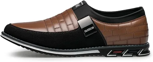 Vista 2 de Zapatos de vestir de cuero de alta calidad para hombre, cómodos, casuales, Oxford, zapatos de vestir a la moda, mocasines suaves, zapatos Derby