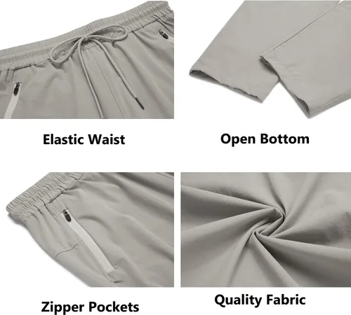 Vista 5 de COOFANDY Men's Hiking Pants Lightweight Athletic Pants Quick Dry Active Running Joggers with Zipper Pockets