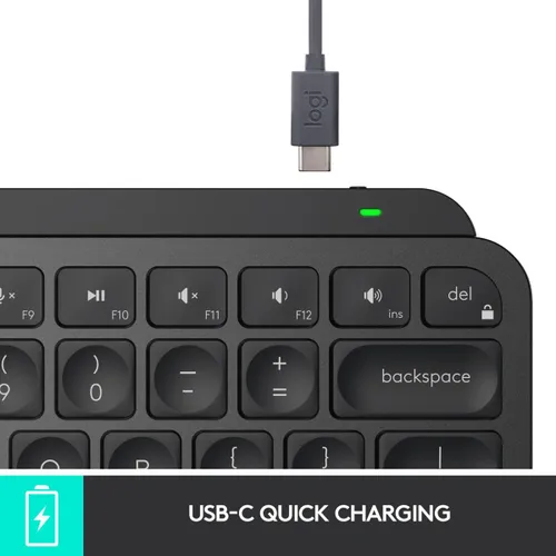Vista 2 de Logitech MX Keys Mini teclado inalámbrico Bluetooth en negro